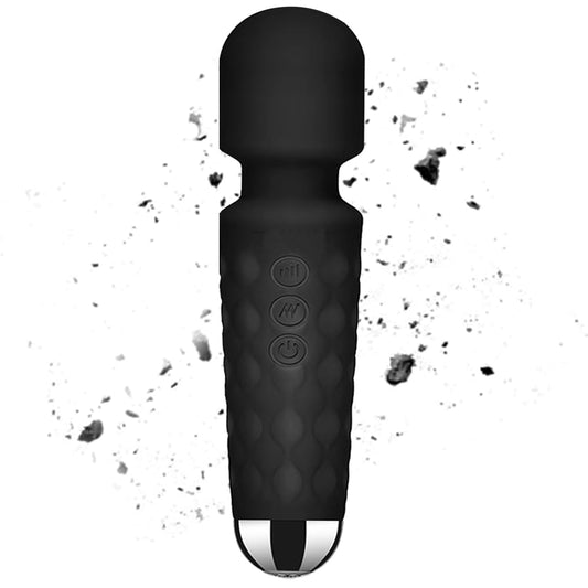 Mini Massager Cordless Handheld Massager - Powerful - Perfect for Travel Stress Relief Relieves Back Legs and Lumbar Muscles (Pale Black)